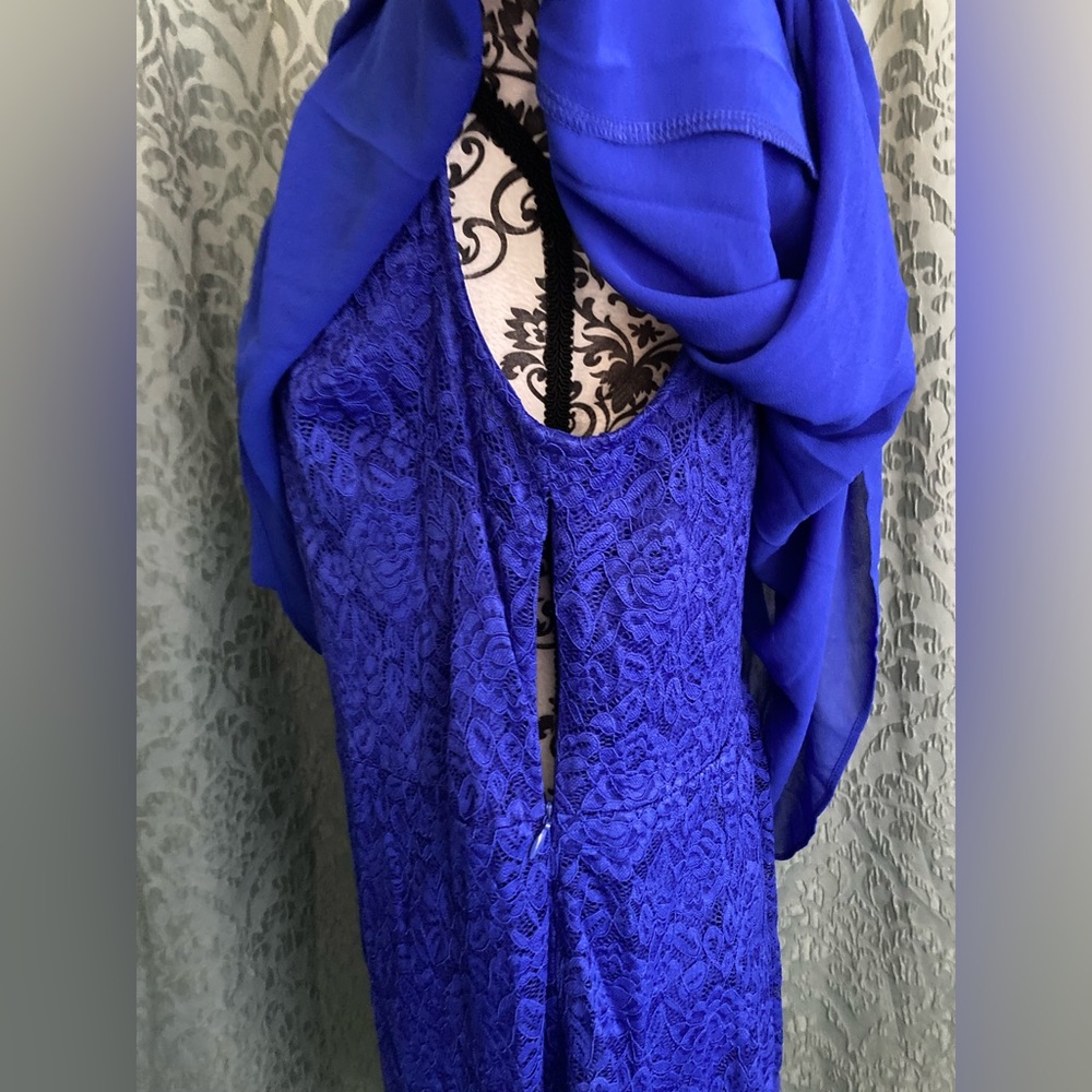 KimCurvy | NWT Women’s Bodycon Cape Semi Formal Floral Lace Dress - Picture 9 of 13